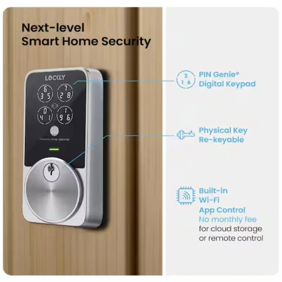 Lockly Pro Zeno Series Deadbolt WiFi Smart Lock Home Key Fingerprint Siri/Alexa - Picture 8 of 14